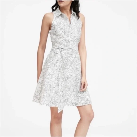Banana Republic Dresses Banana Republic White And Black Floral
